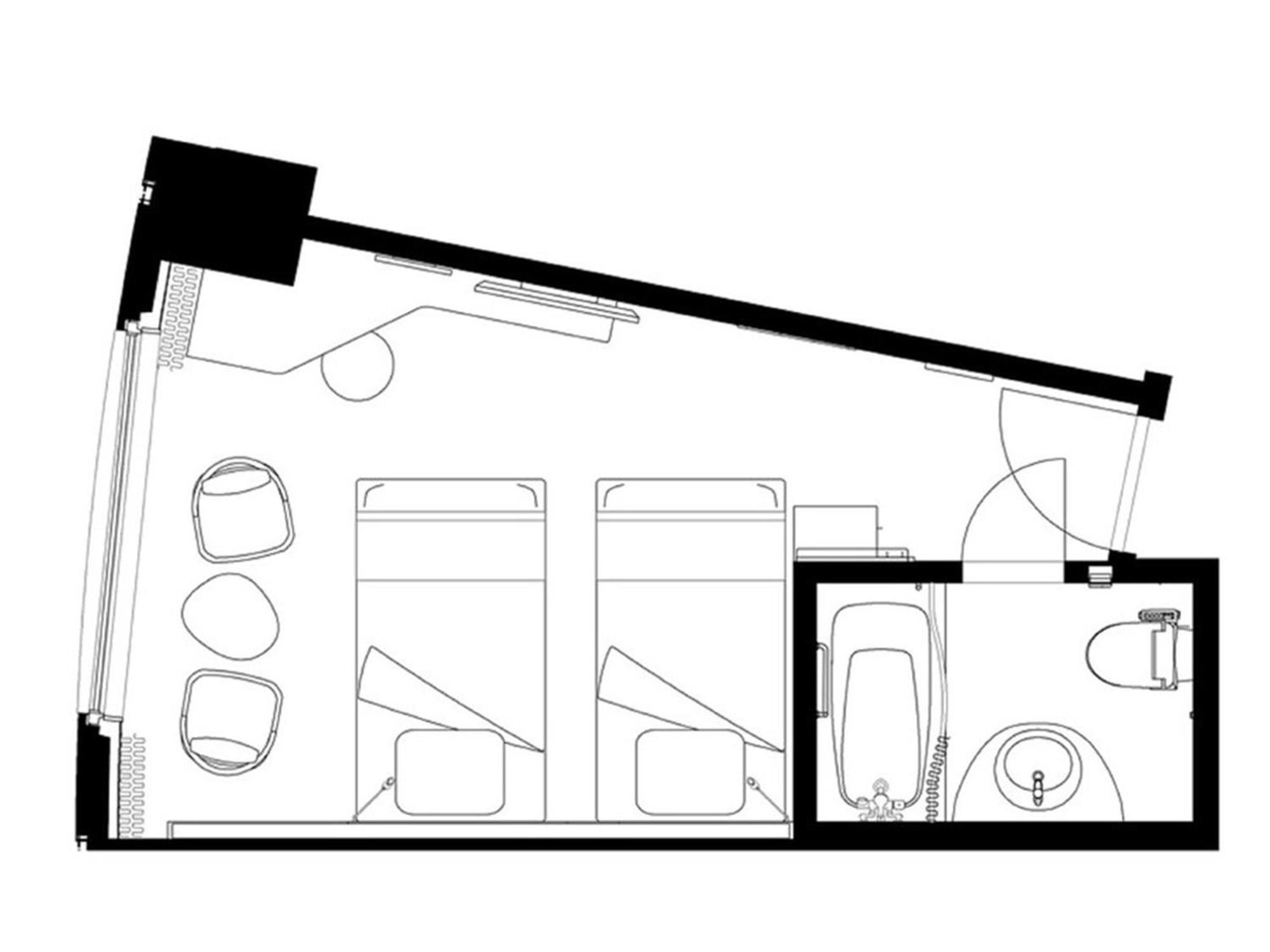 Sapporo Prince Hotel الغرفة الصورة A floorplan of a typical room